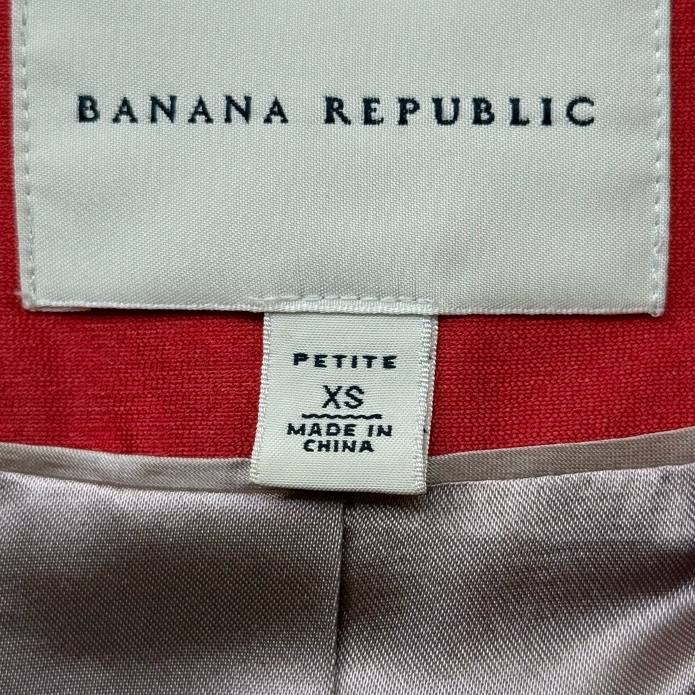 Banana Republic Orange Zip Up Suit Dress Jacket size XS Petite - Picture 7 of 16